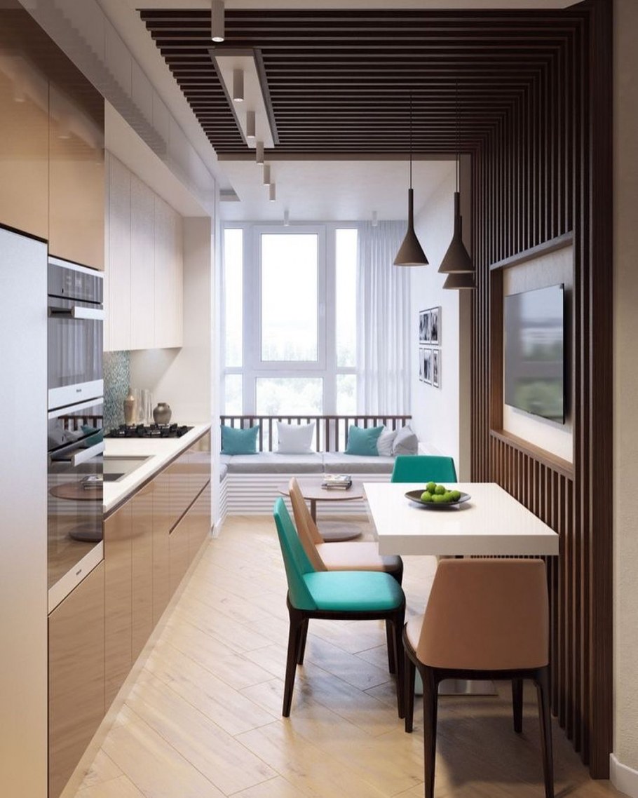 Интерьер кухни столовой 18 кв м