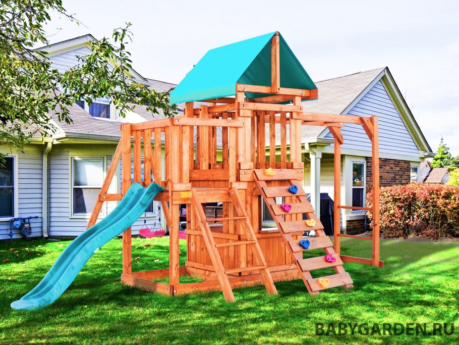 Спортивно-игровой комплекс BABYGARDEN С балконом, рукоходом и горкой 2.4 м