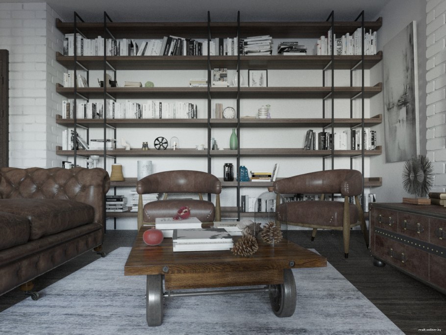 Фасад дома в стиле лофт стимпанк