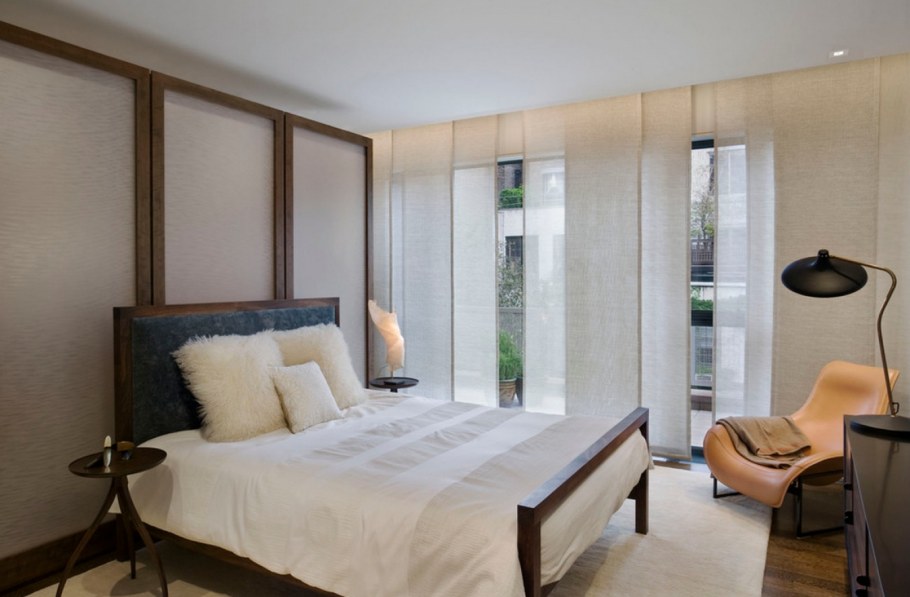 Шторы в японском стиле в спальню