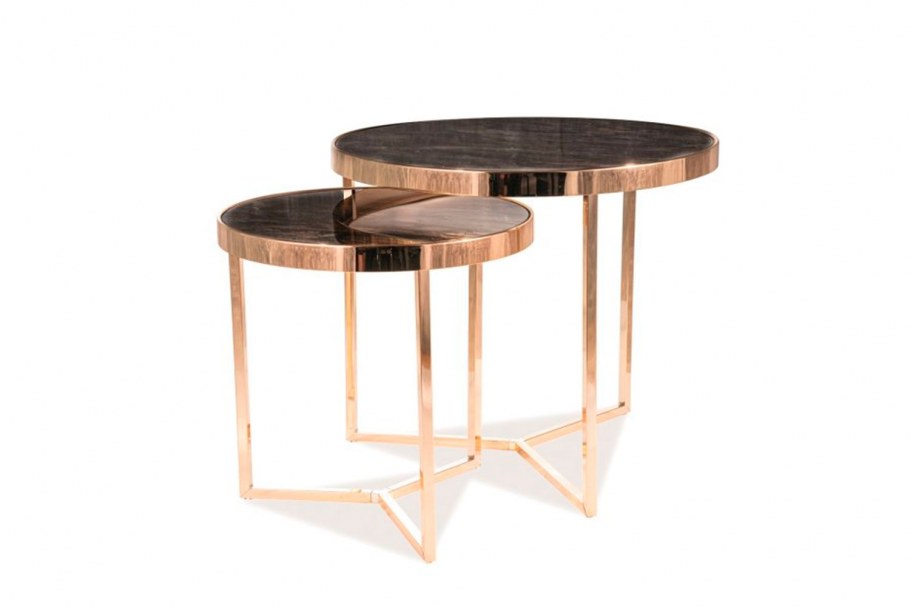 Комплект Signal Delia II, 2 стола журнальных (мраморный эффект/золотой)