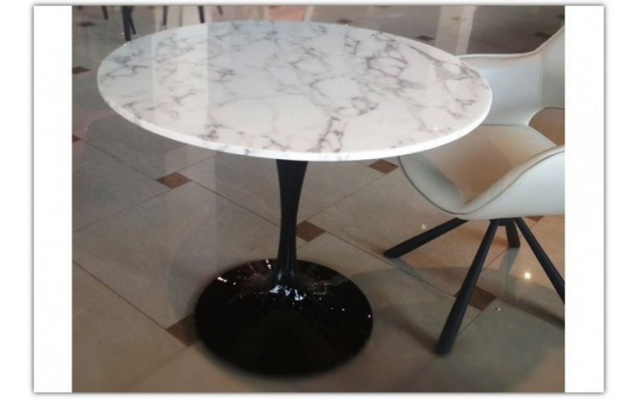 Стол обеденный Глория MK-6929-WM черный/белый мрамор