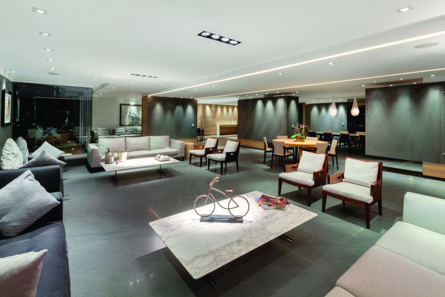 Кухня-гостиная в стиле лофт светлая