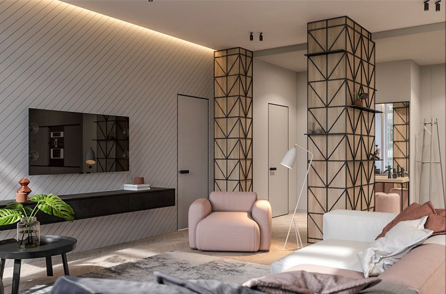 Декорирование несущего каркаса в интерьере