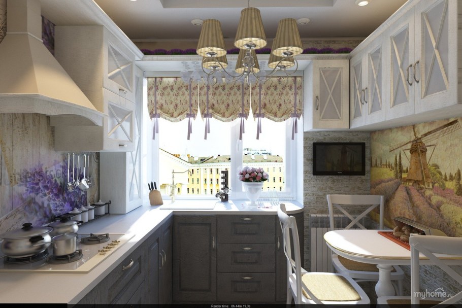 Кухня в Прованс стиле белая 9м2