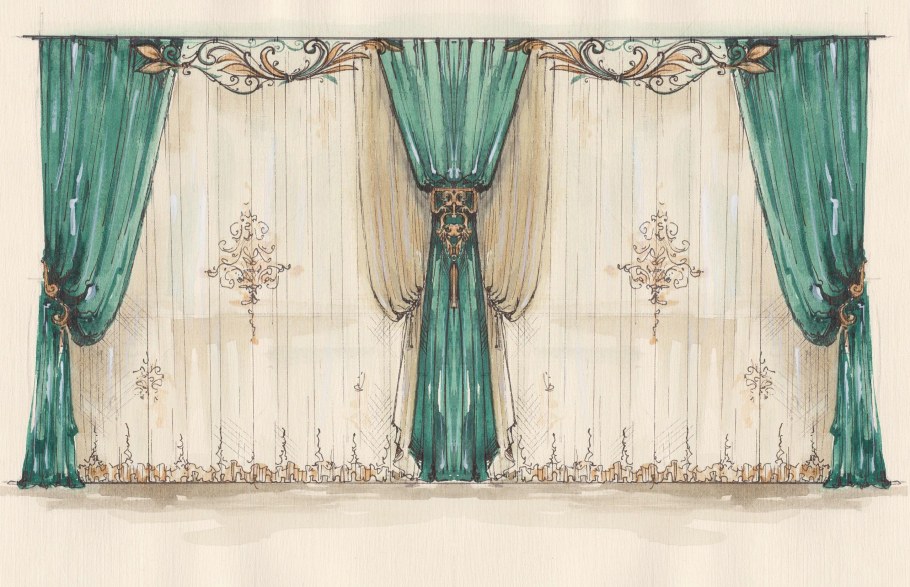 Погребная Татьяна эскизы штор