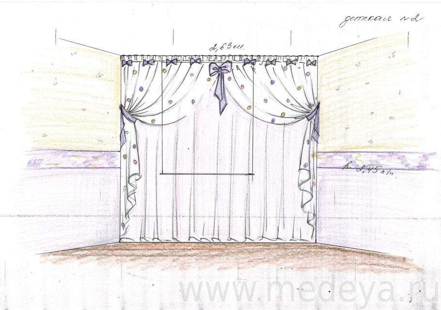 Шторы чертеж