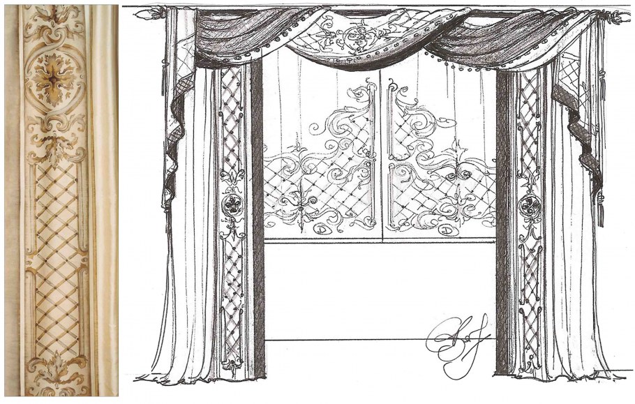 Эскизы штор в спальню