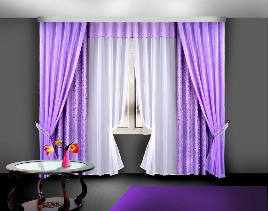 Шторы в гостиную фиолетовые