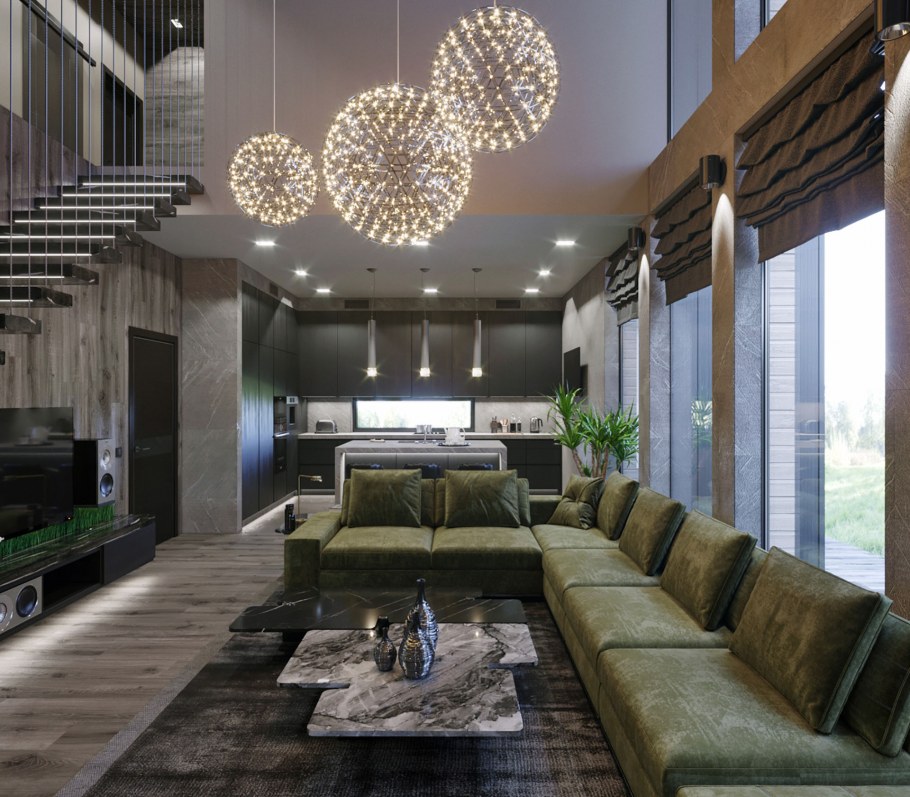 Интерьер коттеджа в современном стиле