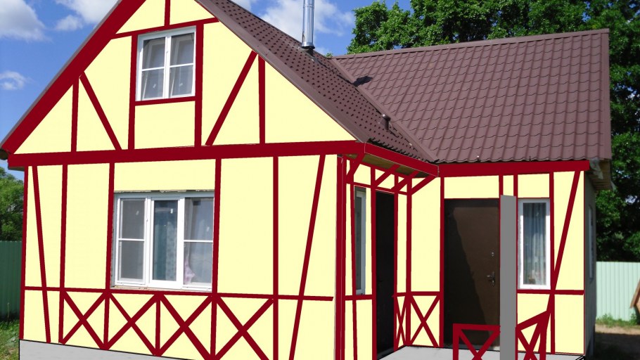 Фасад ЦСП фахверк