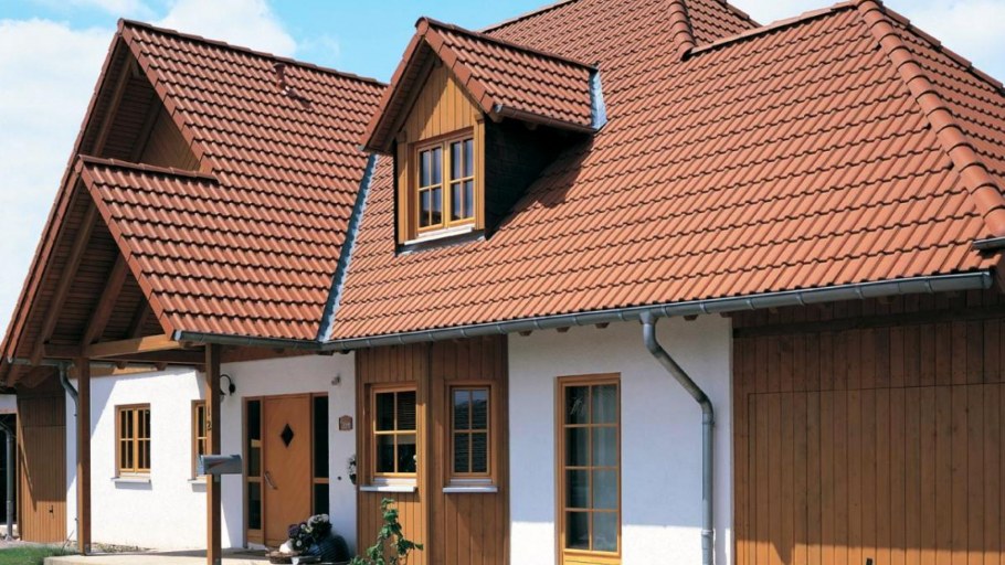 Цементно-Песчаная черепица "Braas", франкфуртская, красная