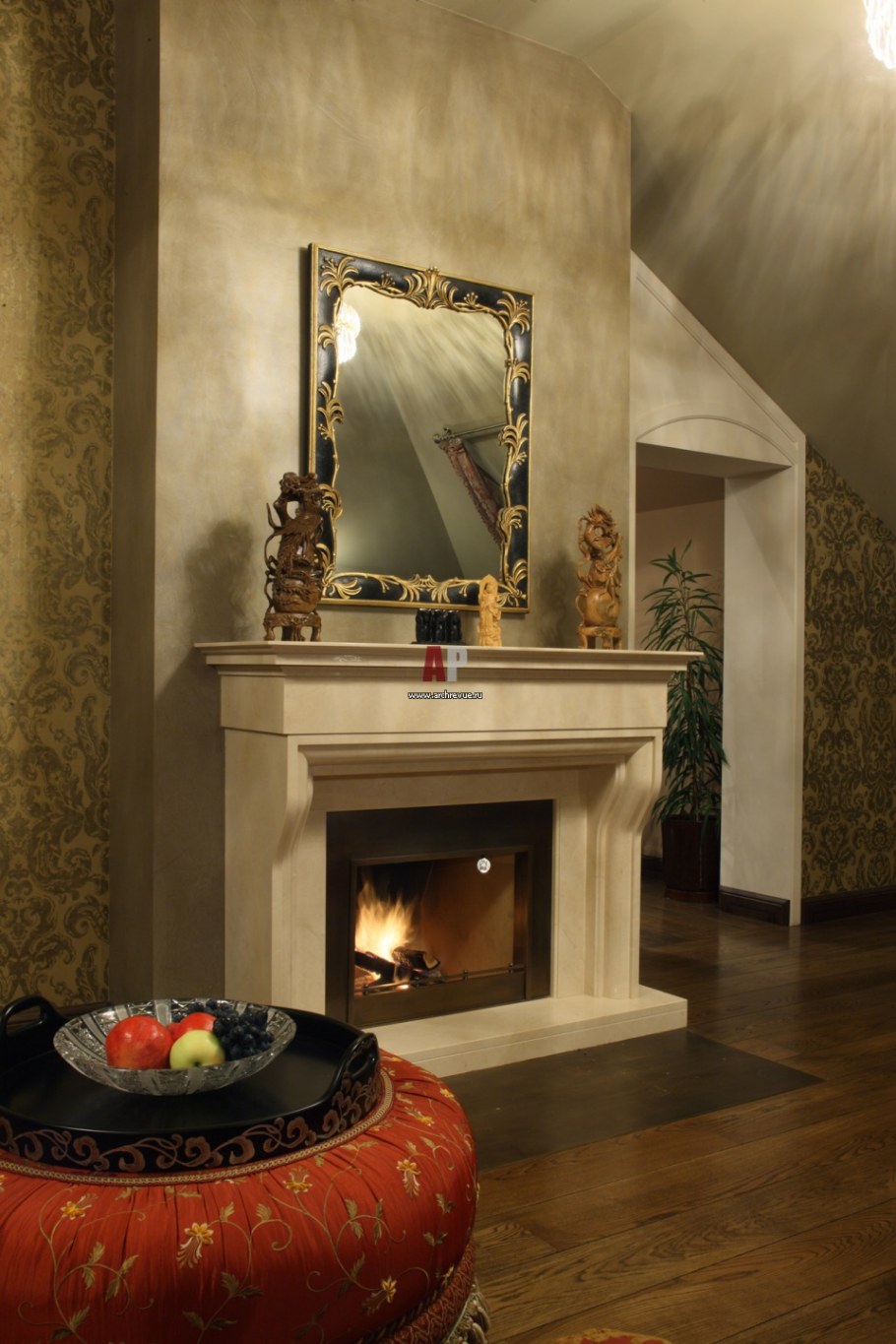 Камины в интерьере неоклассики