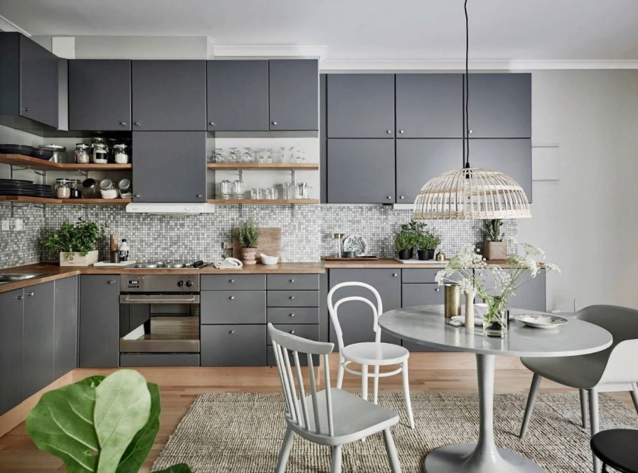 Кухня Алвик серый