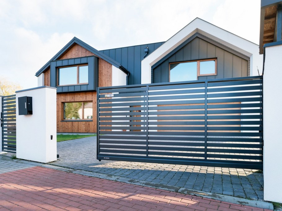 Ворота въездные откатные Модерн