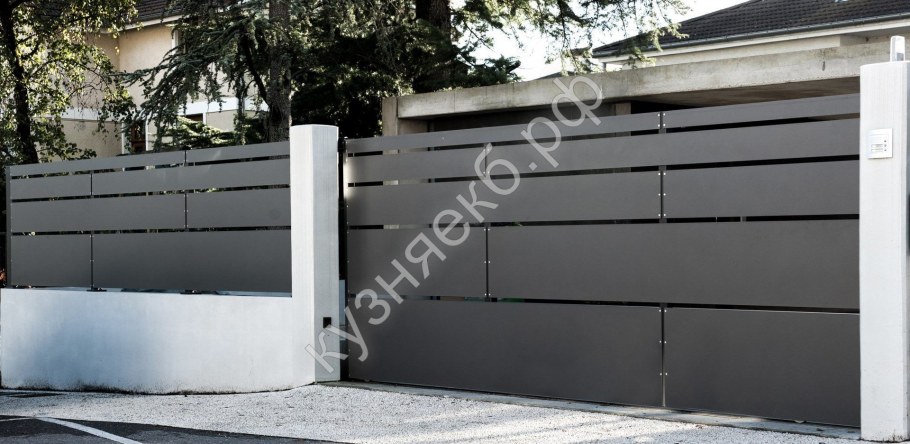 Металлические ворота хайтек
