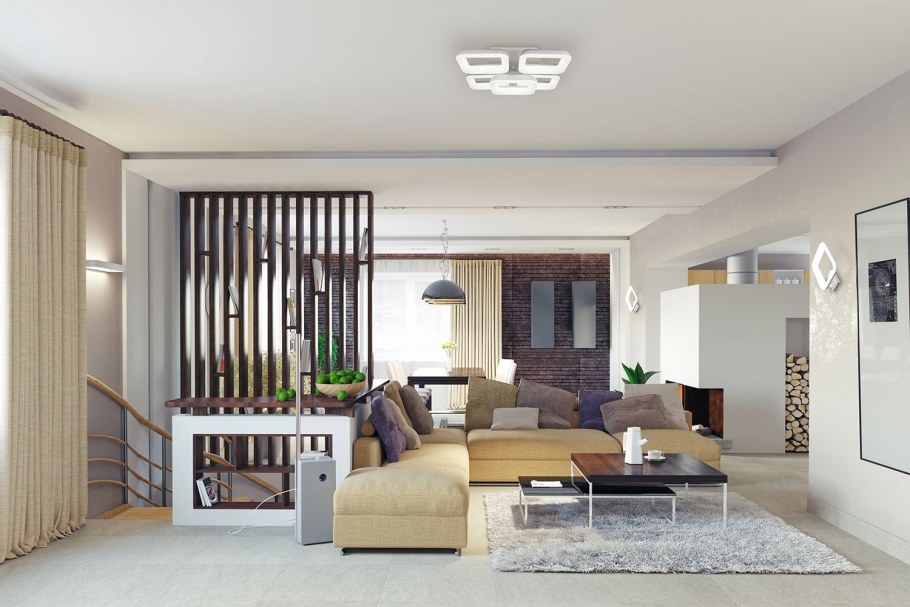 Деревянные перегородки для зонирования