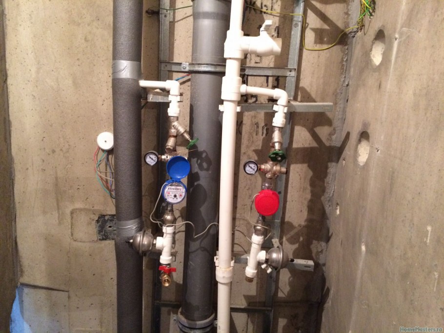 Трубы в ванной лофт