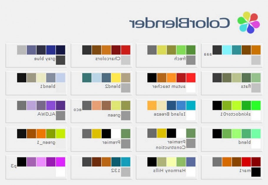 Сочетание цветов таблица