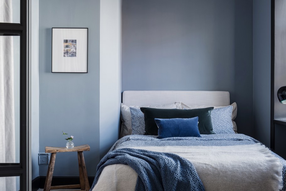 Спальня Скандинавский стиль синий цвет