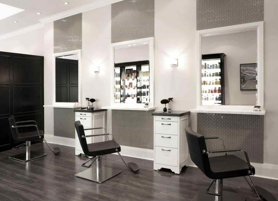 Шторы в интерьере парикмахерской