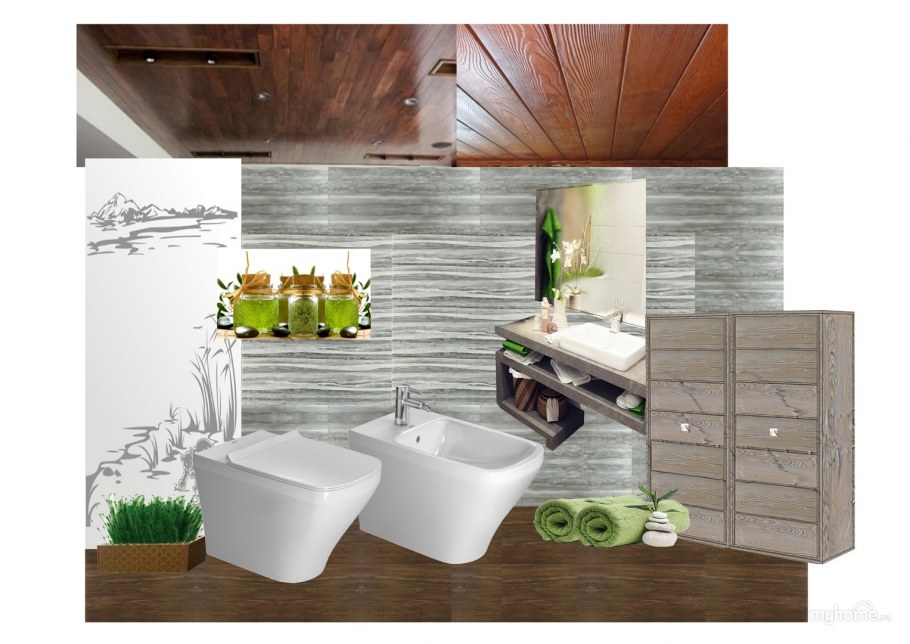 Ванная комната интерьерный коллаж