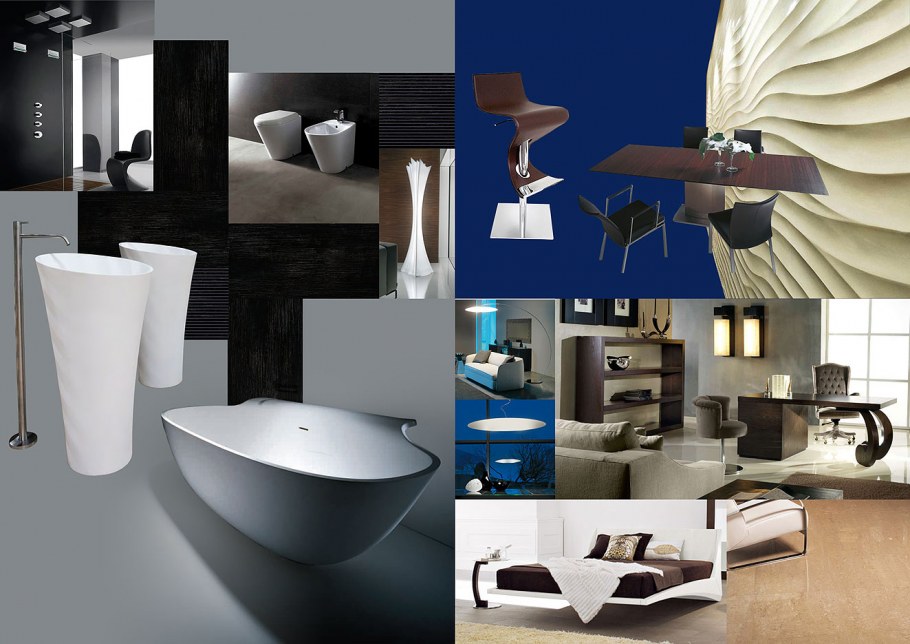 Фотоколлаж ванной комнаты