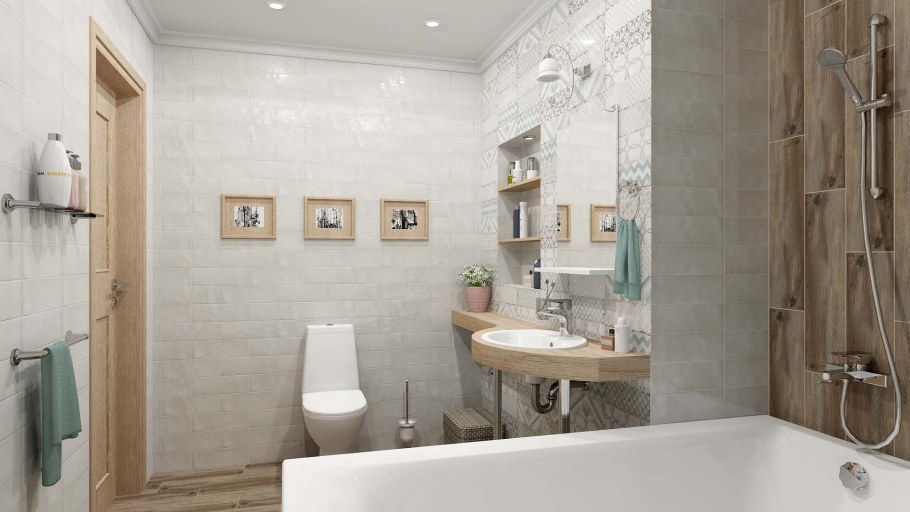 Коллаж интерьера ванной