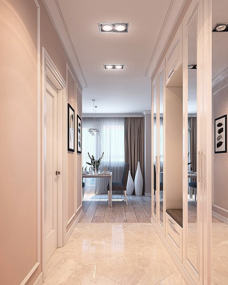 Серо бежевая прихожая