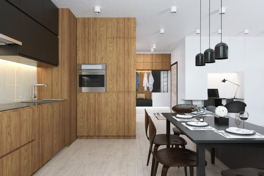 Кухня-гостиная в минималистическом стиле