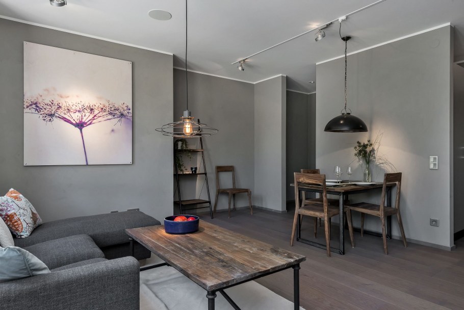 Серые стены в студии