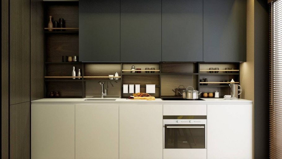 Современная линейная кухня