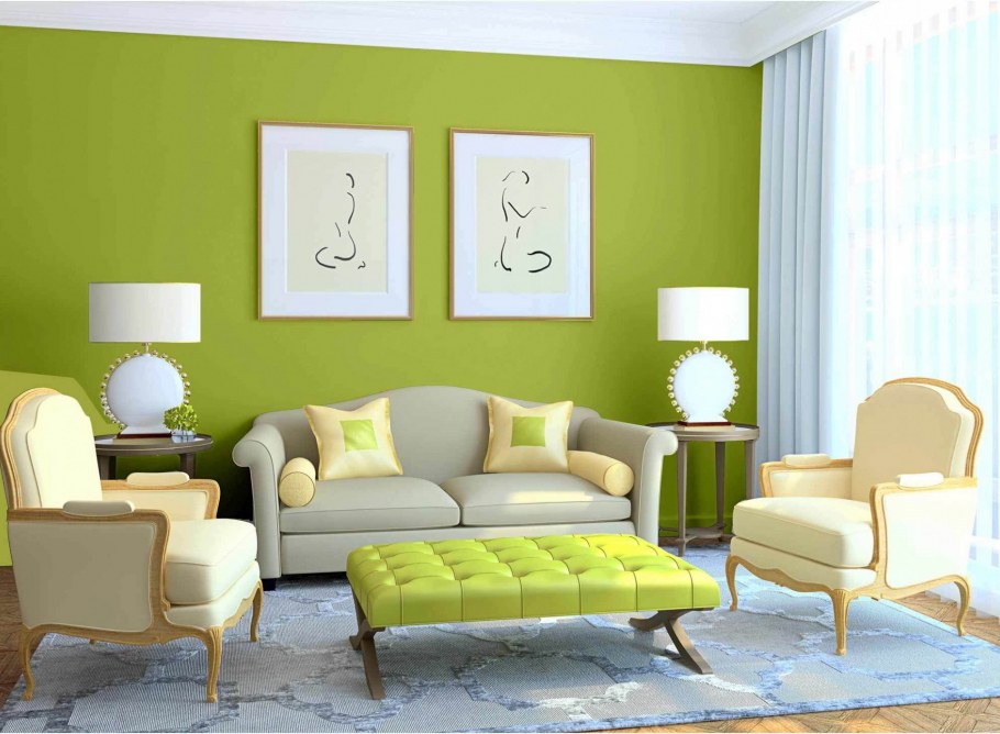 Оливковый цвет в интерьере