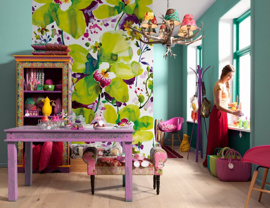 Яркие фотообои в интерьере