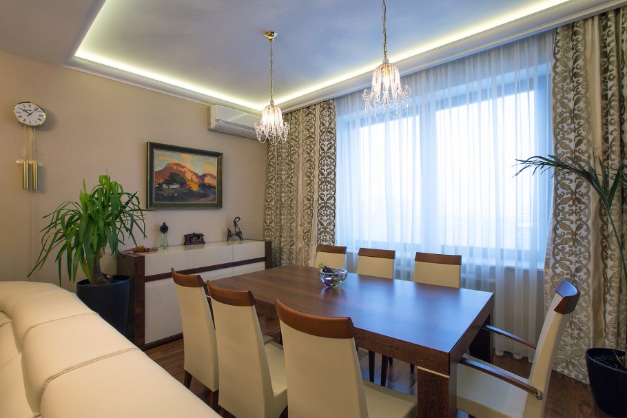 Зал столовая в квартире