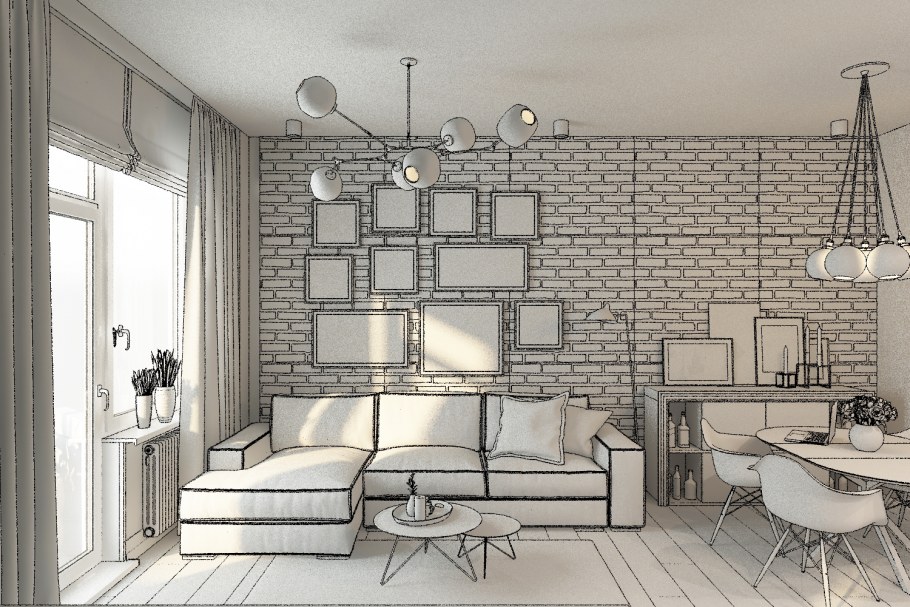 Наброски дизайнеров интерьера