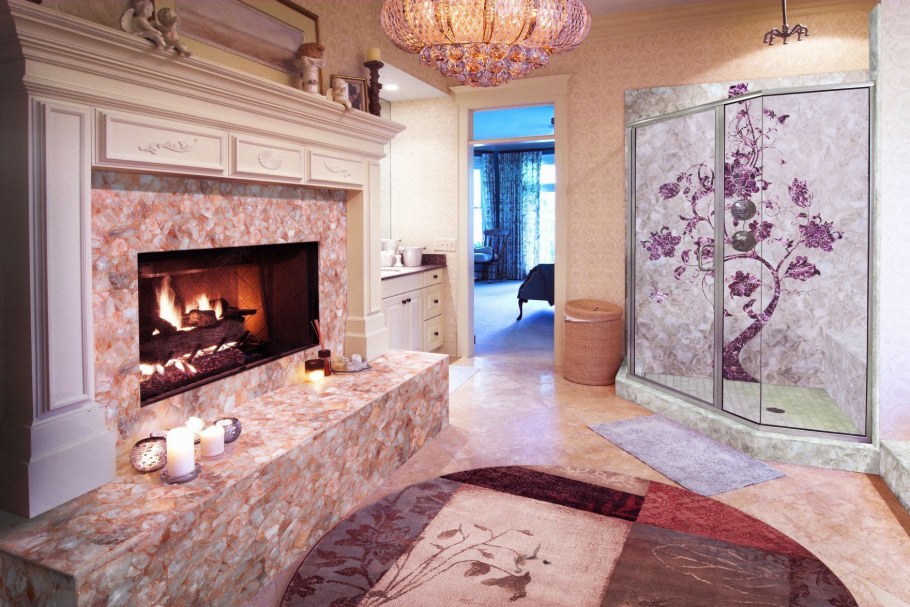 Розовый кварц в интерьере