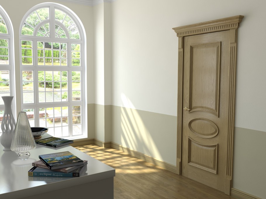 Двери цвета орех в интерьере