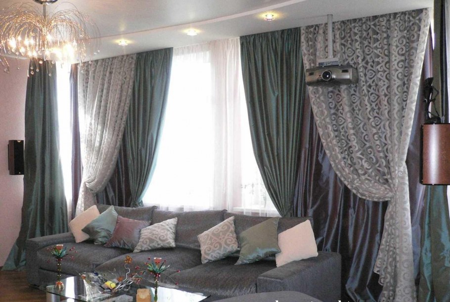 Многослойные шторы в интерьере