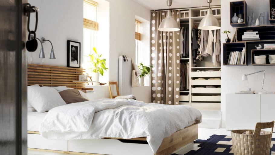 Спальня икеа в интерьере