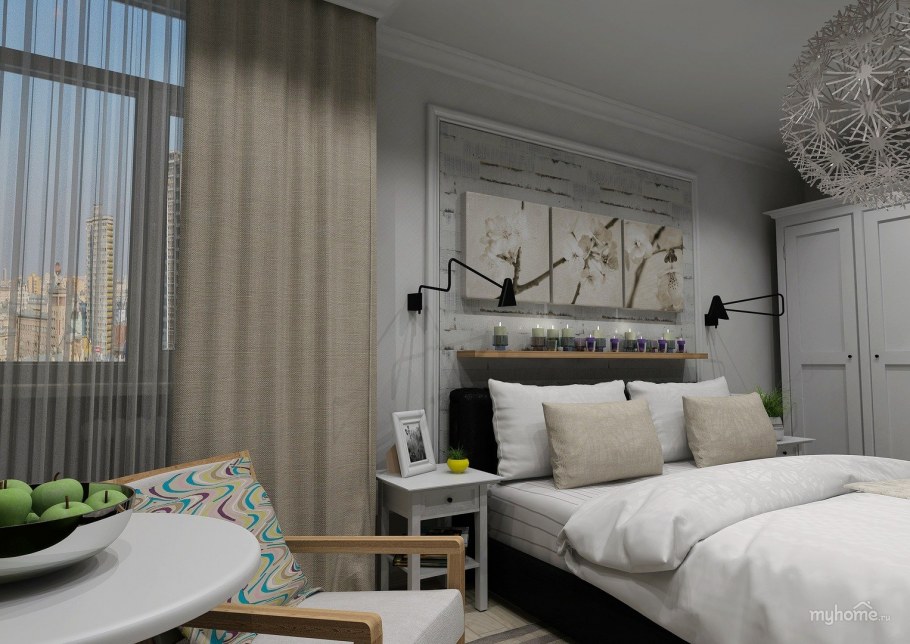 Спальня в скандинавском стиле икеа