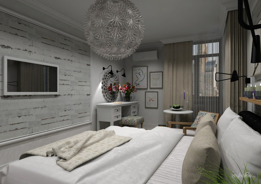 Интерьер спальни в стиле икеа