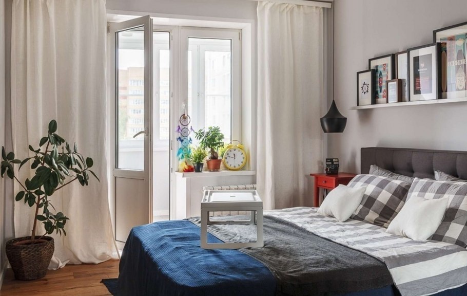 Икеа интерьер спальни Скандинавский стиль