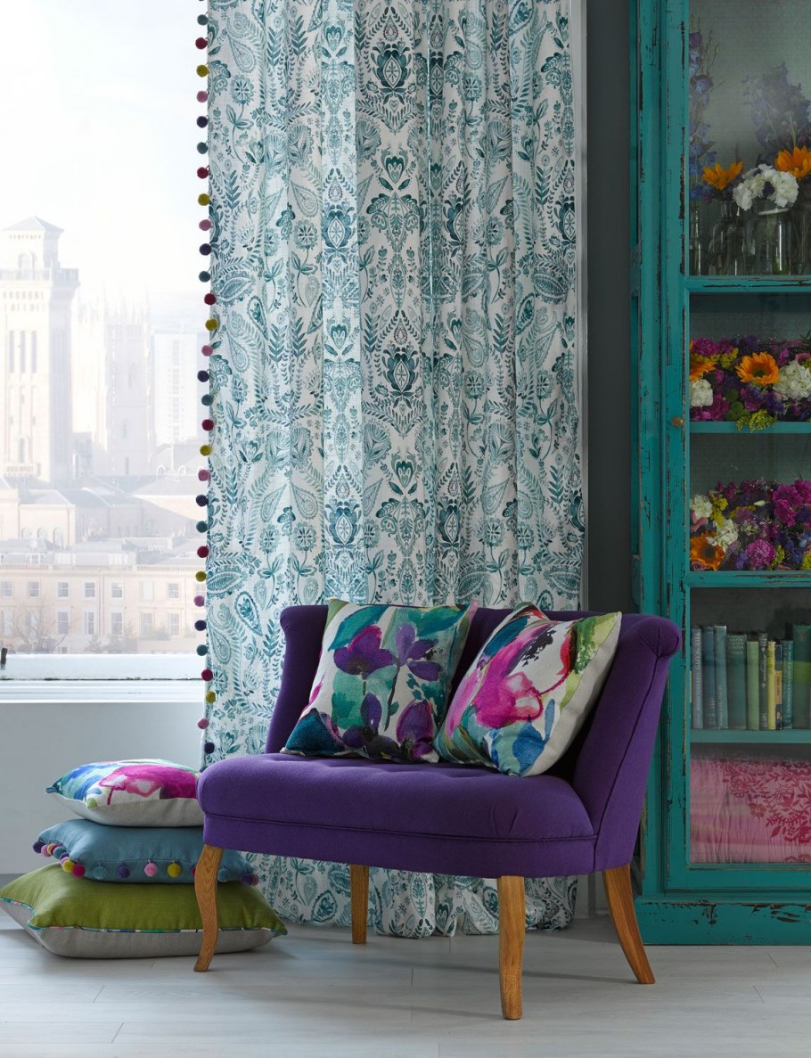 Шторы с растительным орнаментом