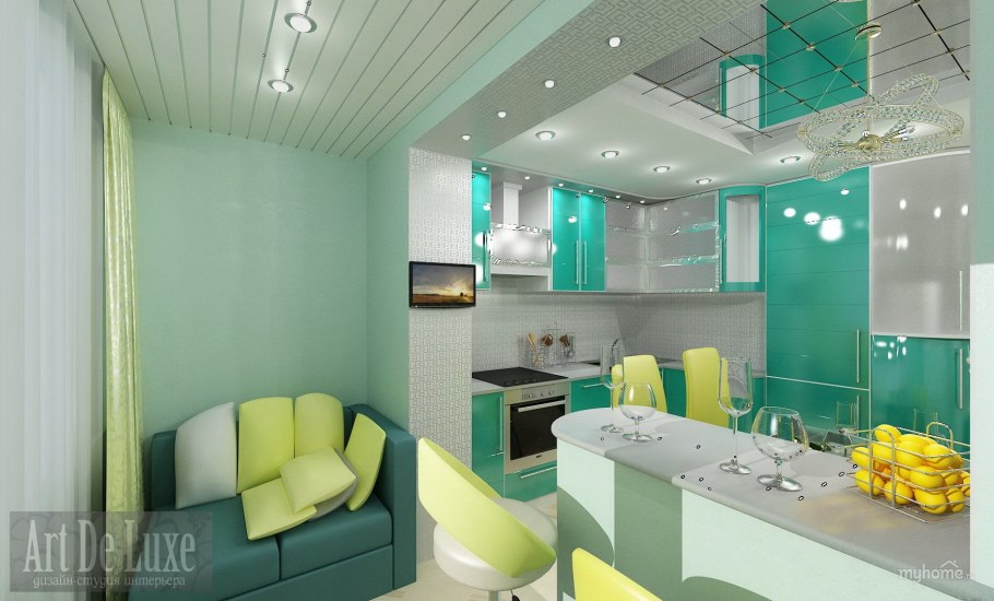 Зеленая гостиная Сканди