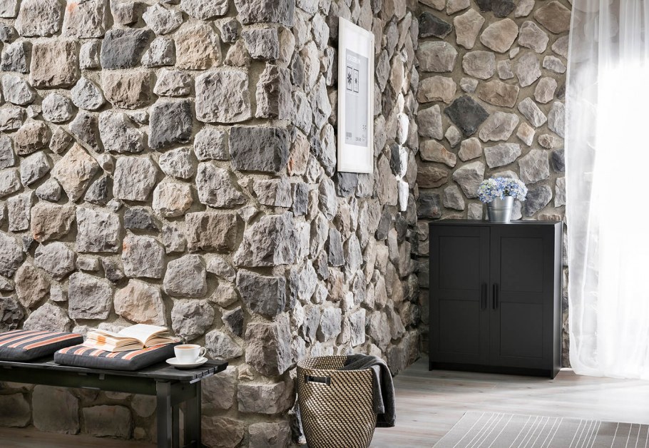 Стена скала в интерьере