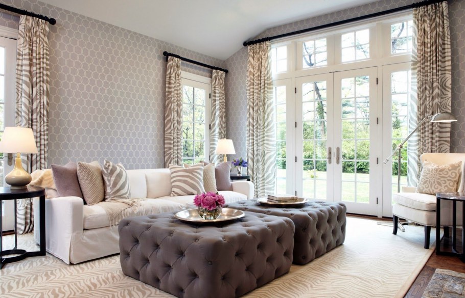 Шторы для гостиной в скандинавском стиле