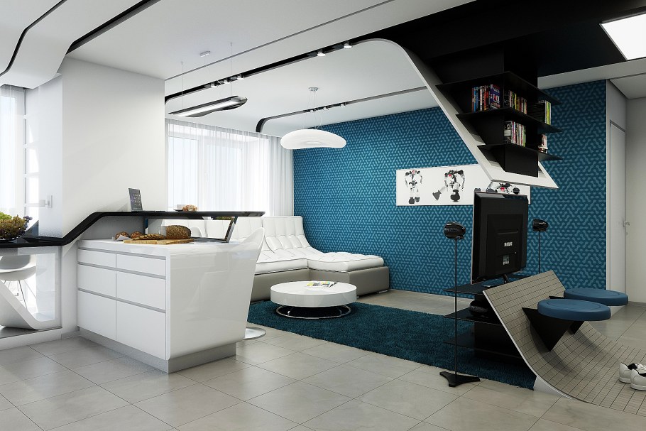 Ванная комната со стеклянной стеной