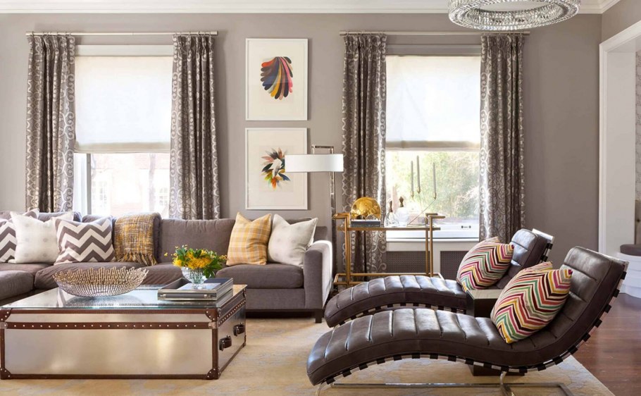 Сочетание серого и золотого в интерьере