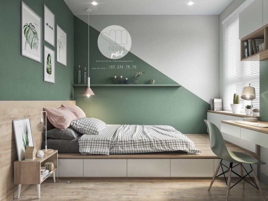 Серо зеленая комната